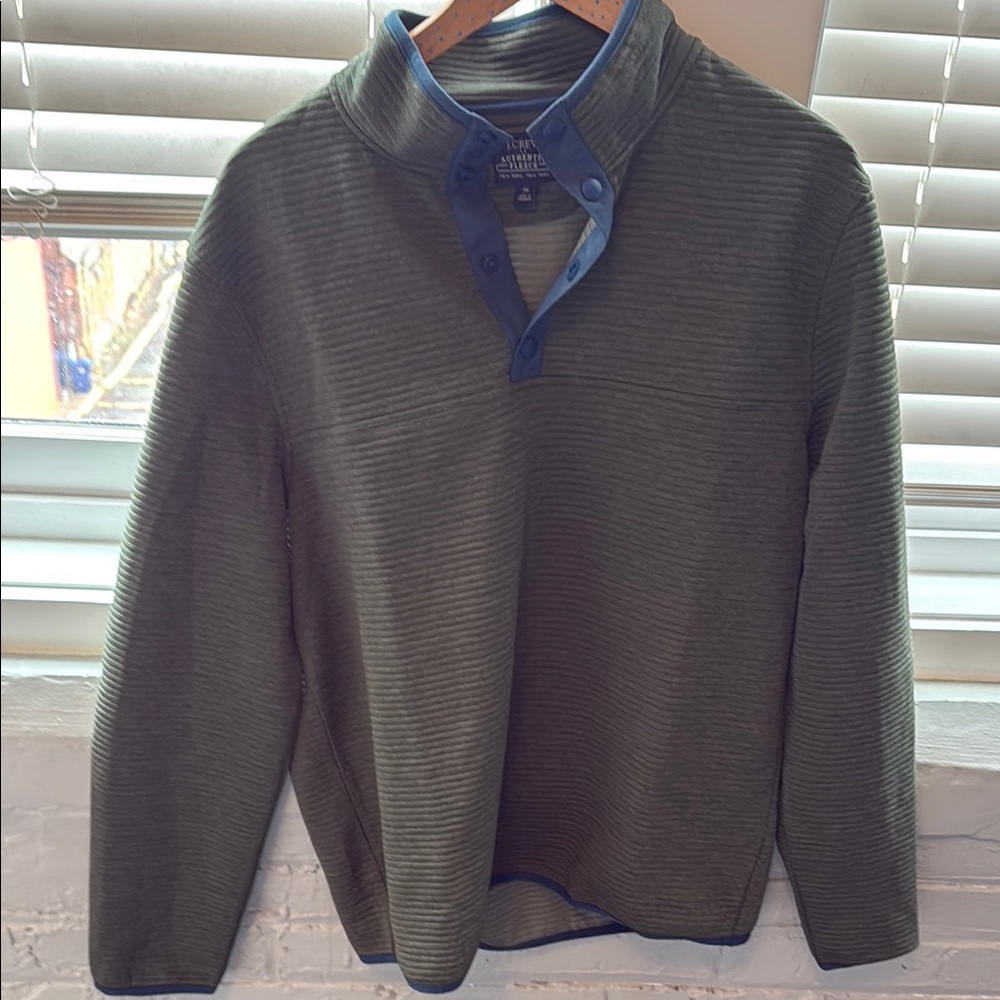 Men's Green Sweater with Blue Accents